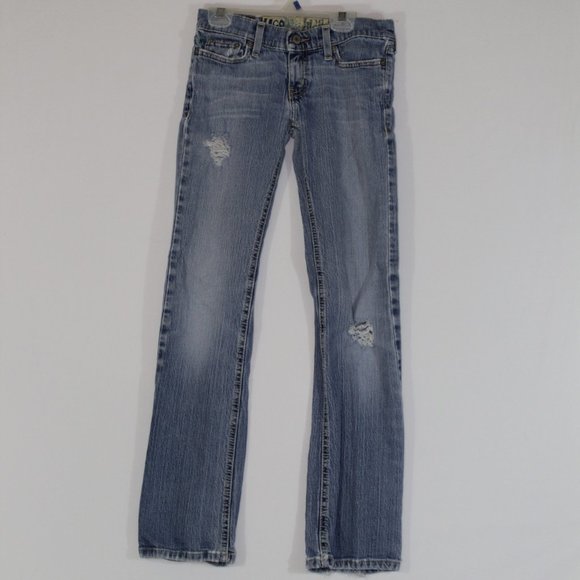 Hollister Womens Blue Jeans Size 0 L30 Bootcut Low Rise So Cal Stretch - Picture 2 of 7
